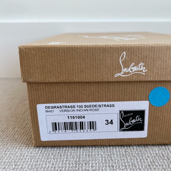 Christian Louboutin Suede Degrastrass 100mm in Indian Rose, Size EU 34 - Picture 6 of 8